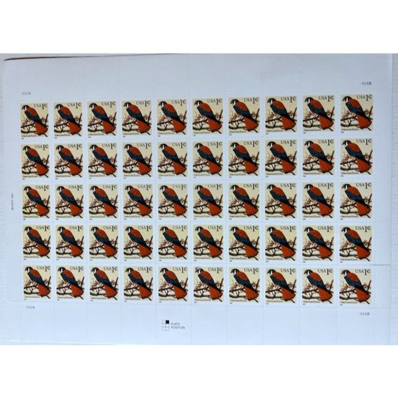 American Kestrel Bird 1991 Postage Stamps Unused Vintage USA 1 Cent  Scott 2476 - Picture 3 of 3